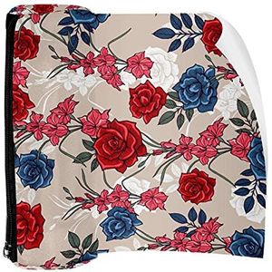 Potlood Case Bloemen Gladiolus en Rozen Patroon Pouch Bag Pen Rits Tas voor Kantoorartikelen Reizen School Student Supplies