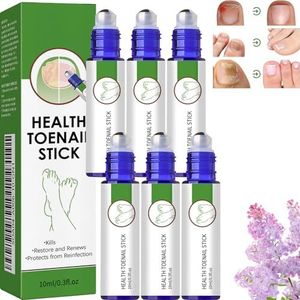 Nailshield Toe Nail Stick, natuurlijke nagelverharder voor beschadigde nagels, hydraterende teenstick voor versterken en waxen, roll-on, gemakkelijk te dragen, glanzende afwerking, 10 ml (6 stuks)