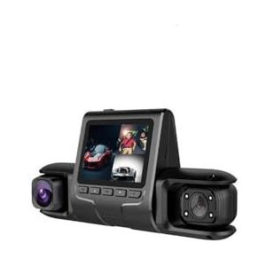 Dashcam 3 Camera Lens Auto DVR Dash Camera HD 1080P IR Nachtzicht 3-kanaals Dash Cam Videorecorder Loop Recording Parkeermonitor Autocamera(2 Cam 64G)