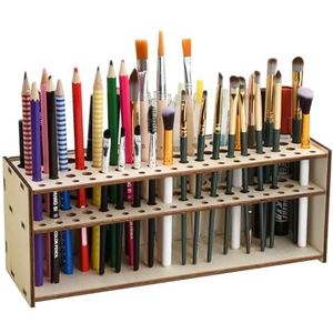 Cozlly Penseelhouder voor schilderen, hout, stiften, make-up, kwasten, standaard, organizer, kleurpotloden, make-upkwasten