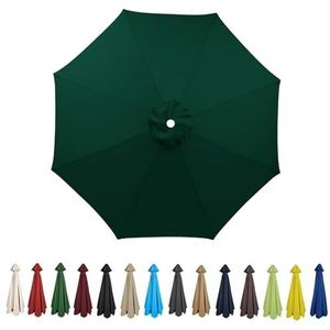 HonunGron Vervangende parasolluifel 2 m 2,7 m 3 m + 6 armen/8 armen vervanging parasol stoffen hoes voor tuintafel paraplu anti-ultraviolet vervangende parapludoek, Donkergroen, 2.7m / 8 Arms