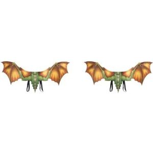 2 set Exquisite Dragon Pinion Wing Props Voor Halloween Carnaval Cosplay Volwassen Decoratie Doek Niet-geweven Stof 2. Dragon Wing Geel