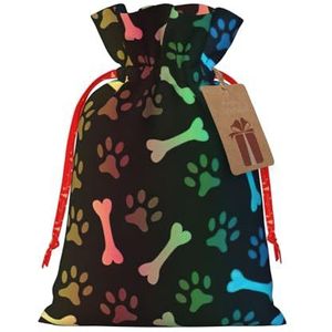 Regenboog Hond Kat Paw Vakantie Gift Bags,Herbruikbare Kerst Gift Bags,Kunstige Aanpak Van Gift Giving