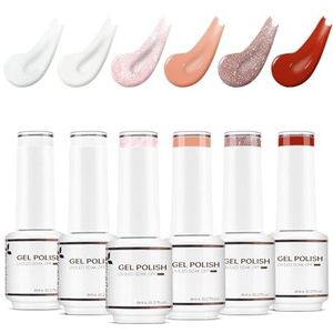 Nicedeco Gel Nagellak Set Semi Permanent Nail Gel UV LED Soak Off Cruelty-Free Kleuren Gellak Set 6 x 8ML Valentijnsdag Nagellak Gift Set 17