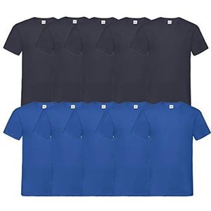 Fruit of the Loom T-shirt, met V-hals, in verschillende maten en kleuren, 10 stuks, wit, 3XL