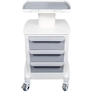 Mobiele ultrasone trolley kar, capaciteit schoonheid opslag kar met wielen, mobiele ultrasone kar met 3 laden, utility cart voor kantoor ziekenhuis