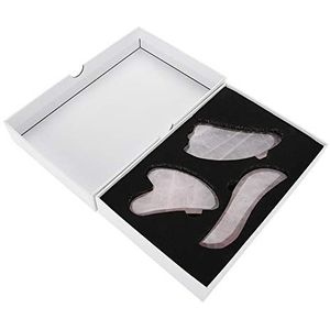 Natuurlijke Rozenkwarts, 3 Stuks Schraapplaat, Natuurlijke Rozenkwarts Schraapplaat Board Set Body Massage Plaat Schrapen Massage Tool