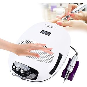 SABUIDDS 3-in-1 nageldroger lamp 140 W uv-ledlamp voor gelnagels met nagelstofzuiger en elektrische nagelfrees, uv-led-lamp, nagels voor gelnagels, vingers/teennagels, nageldroger