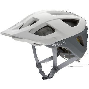 SMITH Session MTB-fietshelm voor volwassenen, mountainbikehelm met MIPS-technologie + Koroid-dekking, lichte slagbescherming voor dames en heren, verstelbaar vizier, mat wit/cementkleurig, klein