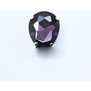 4-40MM 24-Kleuren Naaien op Water Druppels Strass Crystal Zilveren Klauw Knop Teardrop Voor Sieraden/Jurk Tas Schoen Diy Trims-Violet, 30x40mm 2st