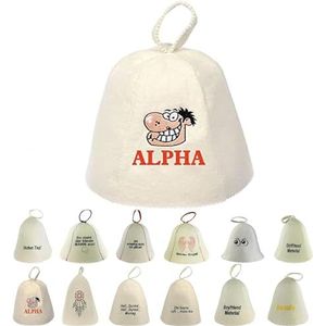 GMMH Saunahoed, saunamuts van wolvilt, vilten saunakap voor dames en heren, vilten muts, muts, hoed voor sauna (SS20-020ALPHA)