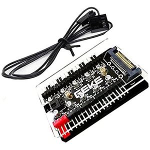 4pin Pwm Fan Hub 10 poorten Magnetische standoff PMMA Geval, SATA 12V Stroom CPU Koelingsplittercontroller Compatible With Pc Chassis 3-pin koeler