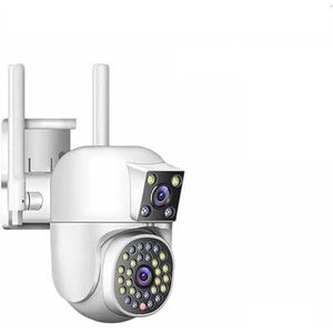 Bewakingscamera, IP 360 Home App 8MP 4K Security Camera 4 Lens 10X Zoom 3 Screens PTZ Camera Two Way Audio Auto Tracking Color Night Vision(2 Lens No Card)