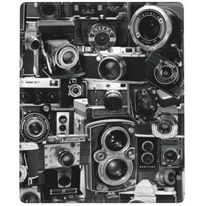 OPSREY Retro Cool Camera Collection bedrukte muismat wasbaar schrijfblok gaming muismat met antislip rubberen basis