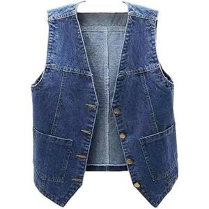 RWGSNB - Casual Denim Gilet - Blauw - Mouwloos - Dames