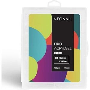 NEONAIL Dual Vormen Tips voor Kunstnagels - Vormen voor Nagelverlenging - Nagelmold Nagelsysteem - Nagelvormset - Duo AcrylGel forms - 01 classic square