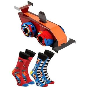 Rainbow Socks - Race Car Box Socks - dames heren race auto gokart sokken box - nieuw cadeau voor fans van snelle auto's race - 2 paar, RaceCar, 36-40