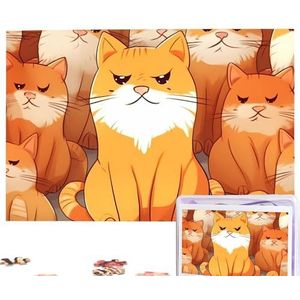 Oranje katten puzzels gepersonaliseerde puzzel 1000 stukjes legpuzzels van foto's foto puzzel voor volwassenen familie (74,9 cm x 50 cm)