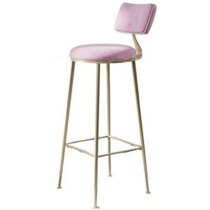 Barkruk 1 Stuks Barkrukken, Barstoelen, Keukenkrukken, Fluwelen Barkrukken Met Goudkleurig Metalen Frame Pub Stoel Thuis Keuken (Color : Rosa, Size : 75cm Sitting Height)