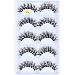 3D 5 paar dunne nep 3D herbruikbare kunstmatige en zachte nep kat handgemaakte korte voor Kerstmis, Cosplay