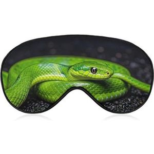 The Green Snake slaapmasker, lichtblokkerend oogmasker, comfortabel en zacht, oogbedekking met elastiek, geschikt voor mannen en vrouwen, geschikt voor reizen en slapen