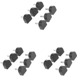 3 Set 3 Pairs Hoge Hak Tips Kranen Schoen Reparatie Vervanging Deuvels Pads 16x16mm Zwart