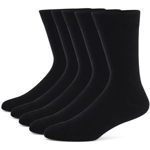 YIJIANUO 5 paar heren jurk sokken plus grote maat ombed katoen crew sokken, zwarte koele Argyle ademende casual sokken voor mannen, JC170-49, US(8-13.5)EUR(41-48)