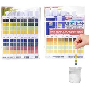 100 stuks urineteststrips, pH-waarde, urineteststrips, vierkleurige zuurbasen testpapier, meetbereik voor aquaria, laboratoria en gezondheidstesten, nauwkeurige meting voor water, urine