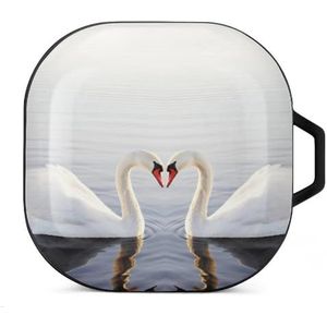 Swan's Heart Oordopjes Hoesje Compatibel met Samsung Hard Shell Beschermhoes Zwart-Stijl
