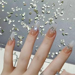 300/100 stuks mini nail art strass steentjes kristal acryl flatback diamanten gemengde vorm glitter diy nagel luxe manicure accessoires-wit-300 stuks