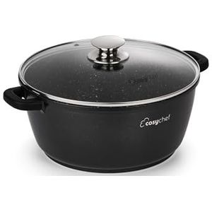 CosyChef Leia Kookpan28 cm - 2-delige kookpotenset met glazen deksel en antiaanbaklaag - Geschikt voor alle soorten kookplaten, inclusief inductie - PFOA-vrij