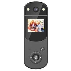 Actiecamera, 1080P Action Camera, multifunctionele handheld DV Digitale camera, roteer de selfie lens recorging MP3-speler camera(Nero)