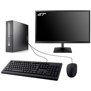 PC HP EliteDesk 800 G2 SFF display 27 inch Intel G4400 RAM 32 GB SSD 480 GB W11 WiFi (gereviseerd)