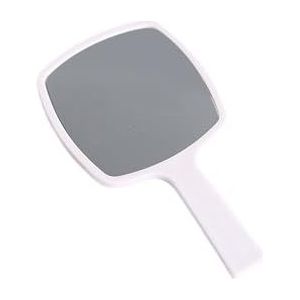 JMORCO Make-upspiegel, handspiegel, vierkante make-upspiegel, make-upspiegel met handvat, handspiegel, spa, salon, compacte spiegels (wit A)