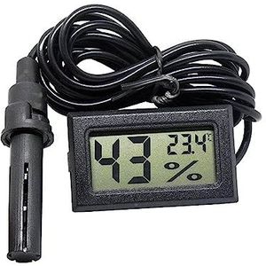 Mini LCD Digitale Thermometer Hygrometer Gauge Tester Probe Incubator Aquarium Temperatuur Vochtigheid Meter Sensor Detector(Square Black)