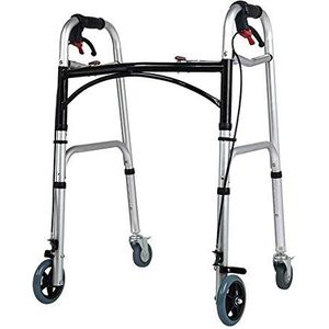 Loophulp Lichtgewicht opvouwbare rollator met rem, loopframe Aluminium in hoogte verstelbare vierpotige rollator voor senioren ouderen - 220 pond