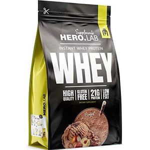 #HIRO.LAB Instant Whey Protein Pakket van 1 x 750 g - Wei-Eiwitconcentraat - Hoge Kwaliteit - Glutenvrij - Laag Vetgehalte (Nugat)