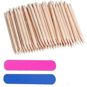 Oranje Sticks Wrijvende Strips, 100 STKS Oranje Sticks voor Nagels Nail Sticks Houten Nail Sticks Nagelriem Sticks voor Nagels Nagelriem Sticks voor Manicure Pedicure