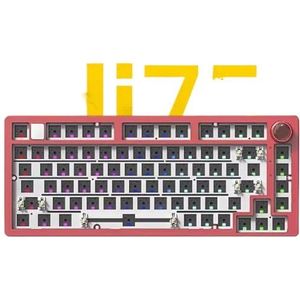 QPSJXN Afdichtgemonteerde RGB-backverlichting, hot swappbaar, 81, mechanisch toetsenbord, aanpasbaar Barebone-toetsenbord (rood-RGB Light)