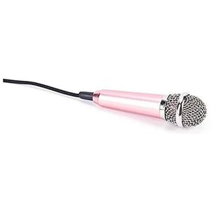 microphone Draagbare 3.5mm Stereo Studio Mic KTV Karaoke Mini Microfoon voor mobiele telefoon laptop PC Desktop kleine maat MIC mic (Color : Rose Gold)