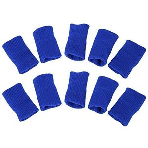 10 stuks rekbare flexibele vingerhulzen beschermen vingers, elastische sportbandage voor artritis (blauw)