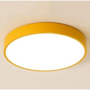 LONGDU Scandinavische moderne LED-plafondlamp rond dimbare plafondlamp inbouw plafondlamp for slaapkamer kantoor trap hotel woonkamer keuken(Color:Yellow,Size:25CM)