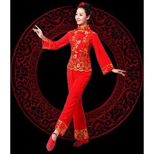 REDBMX Oude chinese kostuum vrouwen folk dans leeuw kostuum voor vrouw hanfu vrouwen Fan Yangko Podium kleding draak