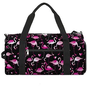 Roze Flamingo's Reizen Plunjezak Sport Gym Handtas Waterdichte Carryon Gymbag Met Schoenen Compartiment