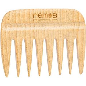 Remos zakhaar kam gemaakt van lokaal beukenhout met handgreep inkeping 9 cm