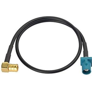 Eightwood DAB-antennekabel SMB Fakra-kabel Fakra ""Z"" male naar SMB-stekker Haakse kabel RG174 1ft 30cm Compatibel voor DAB-auto-antenne-toppers AM/FM Blaupunkt Pioneer Clarion Kenwood Alpine JVC
