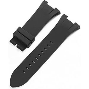 LUGEMA Vervanging A-RMANI AX1050 AX1803 AX1802 Serie Zwarte siliconen band concave interface rubber heren pin gesp horlogeband (Color : Black without buckle, Size : 31x14mm)