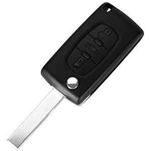 PHONILLICO Auto Sleutel Vervanging Voor Peugeot 107 2017 307 307 407 3008 5008 Flip Sleutelhanger met 3 Knopen Boot Blade met groef Model met batterij locatie