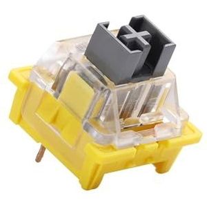 JJCFGRDM Stofdichte schakelaars Honey Peach Silent Lime Crystal Lineair Geel Zilver Rood Panda tactiele mechanische toetsenbordschakelaar 3pin (maat : 100 stuks, kleur: geel zilver)