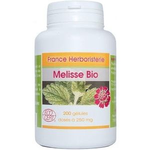 Gezellige melisse vuur, 200 gélules met een inhoud van 250 mg.